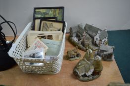 Vintage Postcards, and 4x Lilliput Lane Cottages
