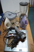 Electricals Including Steam Irons, Kenwood Blender, BaByliss Hair Dryer, etc.