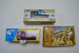 2x Corgi Classics Trucks, plus Air Fix Toy Soldiers Set