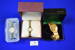 3x Assorted Wristwatches by Rotary and Sekonda etc.