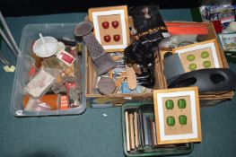 3x Boxes of Household Goods Including Wine Making Equipment, Framed Pictures, etc.
