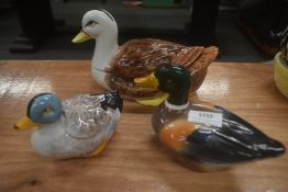 3x Ceramic Duck Tureens