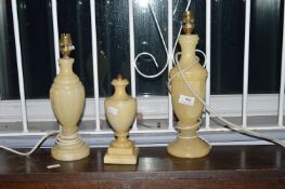 3x Alabaster Table Lamp Bases