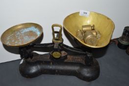 Libra Black Cast Iron Kitchen Scales with Grass Weights