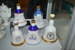 5x Bell’s Royal Commemorative Whisky Decanters