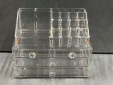 *2x Large Clear Perspex Makeup Stands