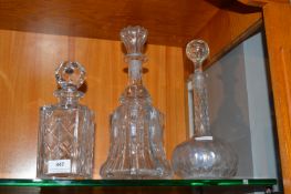 3x Cut Glass Decanters