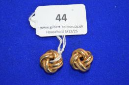 Pair of 9ct Gold Knotted Rope Earrings ~4.3g