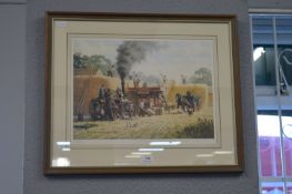 Steam Threshing Print Signed Robin Wheeldon