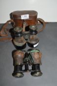 2x Pairs of Vintage Binoculars (one with leather case)