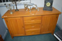 Light Oak Three Drawer Sideboard