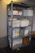 *Section of Galvanised Shelving Containing Polystyrene and Other Insulated Boxes