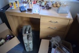 *Light Oak Effect Single Pedestal Desk