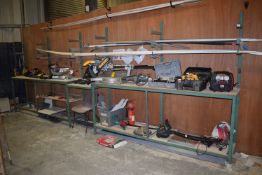 *Chop Saw Table with Racking 560x50cm x 210cm high (80cm working height - contents not included)