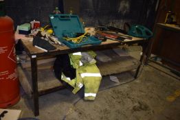 *Steel Framed Workbench with Undershelf 200x80cm (Contents not included)