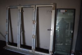 *Set of Cream Powder Coated Aluminium Bifold Doors 209cm wide x 180cm high Including Sills and