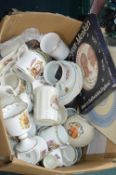 Box of Assorted Royalty Memorabilia Pottery