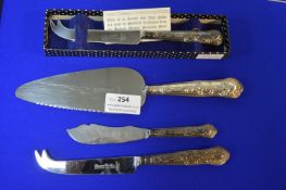 Silver Handle Cheese Knives, Butter Knife, and Cake Slice