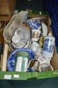 *Box of Assorted Pottery Tableware, etc.