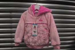 Disney Princess Pink Plush Hoodie Size: 4 years