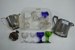 EPNS Jugs, and a Glass Eye Baths