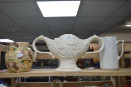Spode Flower Holder and 2x Jugs