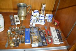 Royal Commemorative Teaspoons, Miniature Tea Set, etc.
