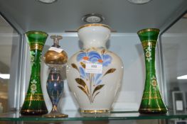 Vintage Hand Painted Glass Vases etc.