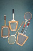 5x Vintage Tennis Rackets