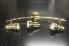 4x Brass Effect Three Spot Ceiling Lights