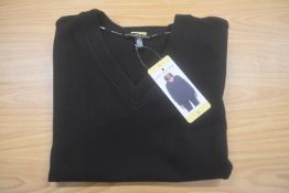 *Marc Black V-Neck Ribbed Jumper Size: S
