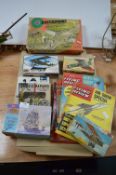 Assortment of Model Kits, and Vintage Flying Review Magazines