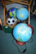 3x Globes and a Football Lamp