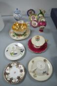 Assorted Pottery Including Miniature Plates, Vases, etc. Including Capodimonte, Coalport, etc.