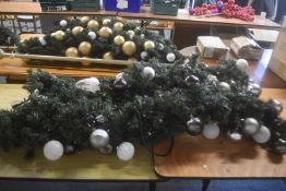 *2x Grey, Silver, & White Light Up Christmas Garlands (salvage)
