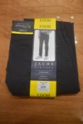 *Jachs Navy Straight Fit Trousers Size: 32x30