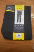 *Jachs Navy Straight Fit Trousers Size: 32x30
