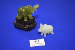 2x Jade Elephants