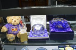 Waterford Crystal Royal Commemorative Glassware, and Queen’s Jubilee Teddy Bear