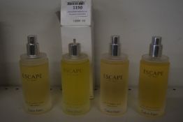 4x Calvin Klein Escape for Men 100ml Unused Testers