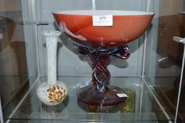 Coloured Glass Bowl and Vase