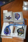 4x Hand Crafted Glass Pendants