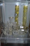 Vintage Glassware Including Vases, etc.