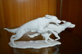 Kaiser Porcelain Figure of a Pair of Racing Hounds Signed G. Bochmann
