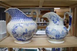 2x Blue & White Glazed Jugs (one with slight faults)