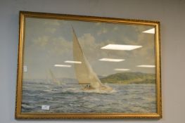 Gilt Framed Print of Yacht Racing
