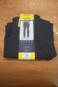 *Jachs Navy Straight Fit Trousers Size: 32x30