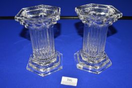 Pair of Waterford Crystal Marquis Candle Holders