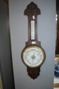 Aneroid Barometer in Carved Wood Case