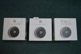 *3x Google Nest Learning Thermostats